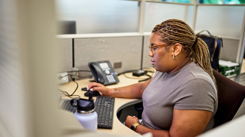 woman at desk